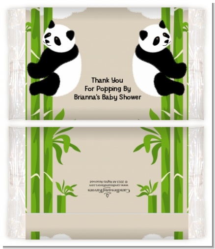 Twin Pandas - Personalized Popcorn Wrapper Baby Shower Favors