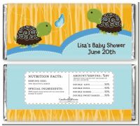 Twin Turtle Boys - Personalized Baby Shower Candy Bar Wrappers