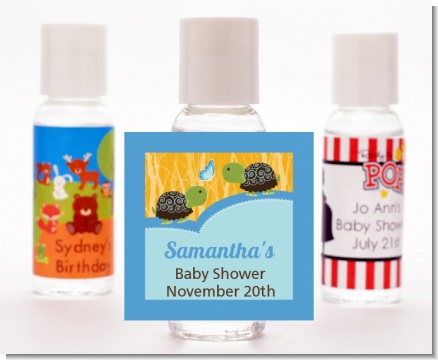 Twin Turtle Boys - Personalized Baby Shower Hand Sanitizers Favors