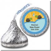 Twin Turtle Boys - Hershey Kiss Baby Shower Sticker Labels