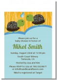 Twin Turtle Boys - Baby Shower Petite Invitations