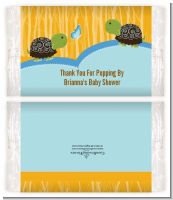 Twin Turtle Boys - Personalized Popcorn Wrapper Baby Shower Favors