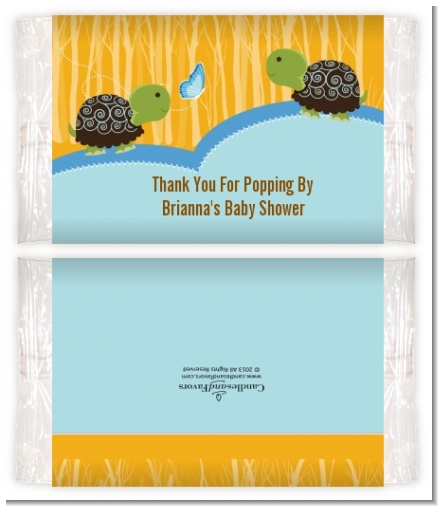 Twin Turtle Boys - Personalized Popcorn Wrapper Baby Shower Favors