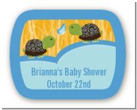 Twin Turtle Boys - Personalized Baby Shower Rounded Corner Stickers