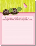 Twin Turtle Girls - Baby Shower Notes of Advice