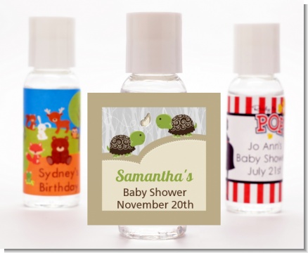 Twin Turtles - Personalized Baby Shower Hand Sanitizers Favors