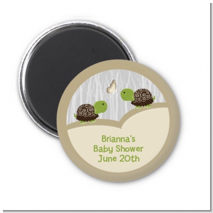 Twin Turtles - Personalized Baby Shower Magnet Favors