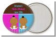 Twin Babies 1 Boy and 1 Girl African American - Personalized Baby Shower Pocket Mirror Favors thumbnail