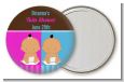 Twin Babies 1 Boy and 1 Girl Hispanic - Personalized Baby Shower Pocket Mirror Favors thumbnail
