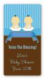 Twin Baby Boys Asian - Custom Rectangle Baby Shower Sticker/Labels thumbnail
