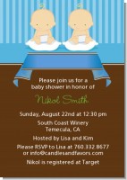 Twin Baby Boys Caucasian - Baby Shower Invitations