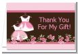 Twin Little Girl Outfits - Baby Shower Thank You Cards thumbnail