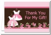 Twin Little Girl Outfits - Baby Shower Thank You Cards
