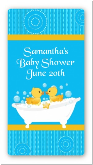 Twin Duck - Custom Rectangle Baby Shower Sticker/Labels