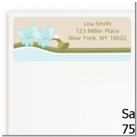 Twin Elephant Boys - Baby Shower Return Address Labels