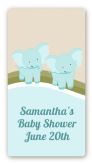 Twin Elephant Boys - Custom Rectangle Baby Shower Sticker/Labels