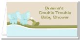 Twin Elephant Boys - Personalized Baby Shower Place Cards