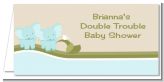 Twin Elephant Boys - Personalized Baby Shower Place Cards