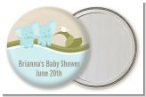 Twin Elephant Boys - Personalized Baby Shower Pocket Mirror Favors