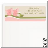 Twin Elephant Girls - Baby Shower Return Address Labels