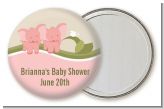 Twin Elephant Girls - Personalized Baby Shower Pocket Mirror Favors