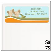 Twin Elephants - Baby Shower Return Address Labels