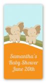 Twin Elephants - Custom Rectangle Baby Shower Sticker/Labels
