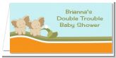 Twin Elephants - Personalized Baby Shower Place Cards