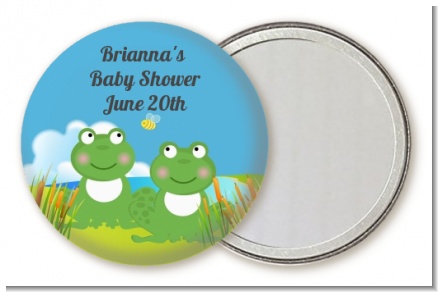 Twin Frogs - Personalized Baby Shower Pocket Mirror Favors