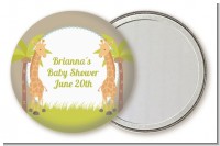 Twin Giraffes - Personalized Baby Shower Pocket Mirror Favors