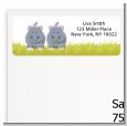 Twin Hippo Girls - Baby Shower Return Address Labels thumbnail