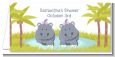 Twin Hippo Girls - Personalized Baby Shower Place Cards thumbnail