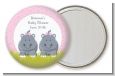 Twin Hippo Girls - Personalized Baby Shower Pocket Mirror Favors thumbnail