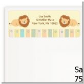 Twin Lions - Baby Shower Return Address Labels