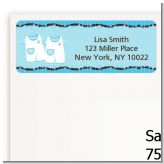 Twin Little Boy Outfits - Baby Shower Return Address Labels