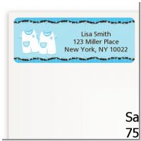 Twin Little Boy Outfits - Baby Shower Return Address Labels