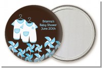 Twin Little Boy Outfits - Personalized Baby Shower Pocket Mirror Favors
