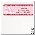 Twin Little Girl Outfits - Baby Shower Return Address Labels thumbnail