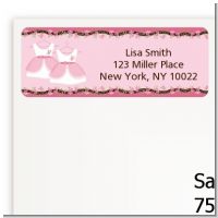 Twin Little Girl Outfits - Baby Shower Return Address Labels