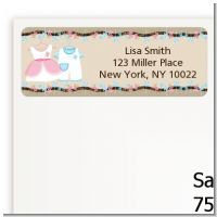 Twin Little Outfits 1 Boy and 1 Girl - Baby Shower Return Address Labels