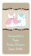 Twin Little Outfits 1 Boy and 1 Girl - Custom Rectangle Baby Shower Sticker/Labels thumbnail