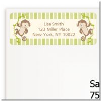 Twin Monkey - Baby Shower Return Address Labels