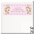 Twin Monkey Girls - Baby Shower Return Address Labels thumbnail