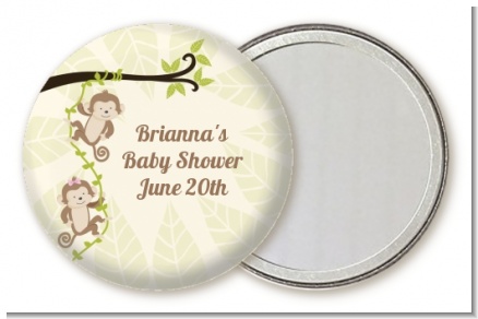 Twin Monkey - Personalized Baby Shower Pocket Mirror Favors
