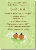 Twins Two Peas in a Pod African American - Baby Shower Invitations