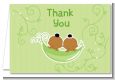 Twins Two Peas in a Pod African American - Baby Shower Thank You Cards thumbnail