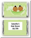 Twins Two Peas in a Pod African American Two Boys - Personalized Baby Shower Mini Candy Bar Wrappers