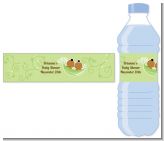 Twins Two Peas in a Pod African American - Personalized Baby Shower Water Bottle Labels