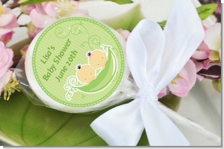Twins Two Peas in a Pod Asian Boy And Girl - Personalized Baby Shower Lollipop Favors