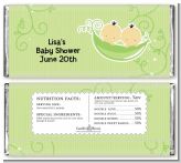 Twins Two Peas in a Pod Asian - Personalized Baby Shower Candy Bar Wrappers